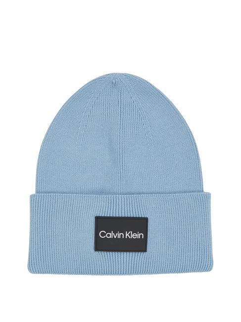 CALVIN KLEIN FINE COTTON RIB Gorro de algodón azul tropical - Sombreros