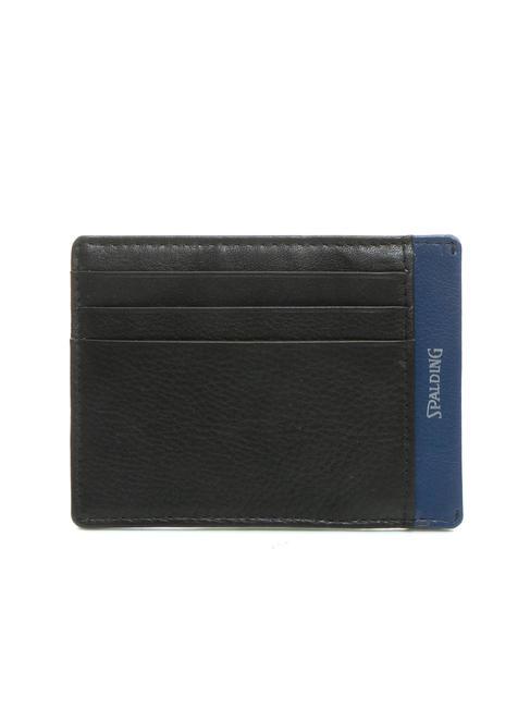 SPALDING STRIPE Tarjetero de piel negro/azul marino - Carteras Hombre
