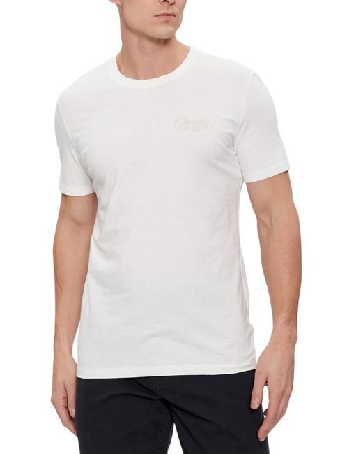 GUESS TRIANGLE ITALIS Camiseta de algodón sal blanca - camiseta
