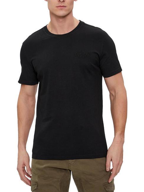 GUESS TRIANGLE ITALIS Camiseta de algodón jetbla - camiseta