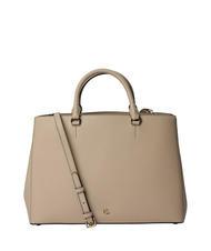 RALPH LAUREN HANNA Bolso grande de piel beige claro - Bolsos Mujer - 1