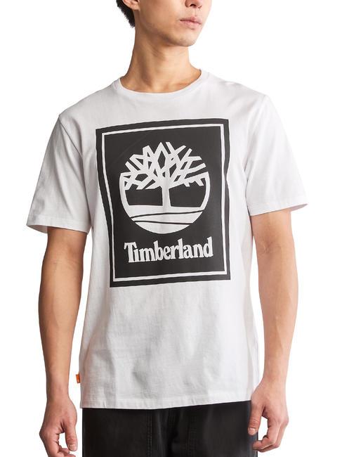 TIMBERLAND STACK Camiseta de algodón blanco negro - camiseta