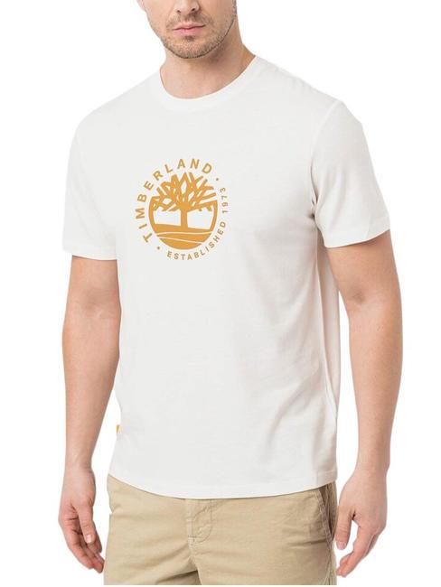 TIMBERLAND SS REFIBRA Camiseta de algodón blanco de la vendimia - camiseta