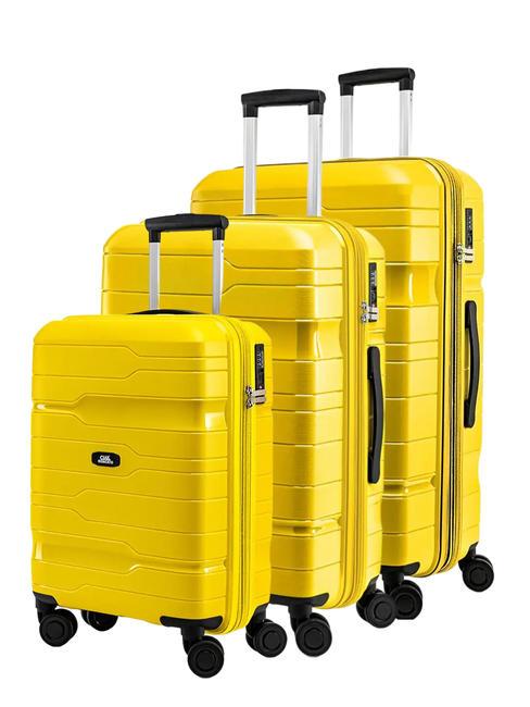 CIAK RONCATO DISCOVERY Set de 3 carros: cabina+mediano+grande amarillo - Set Trolley
