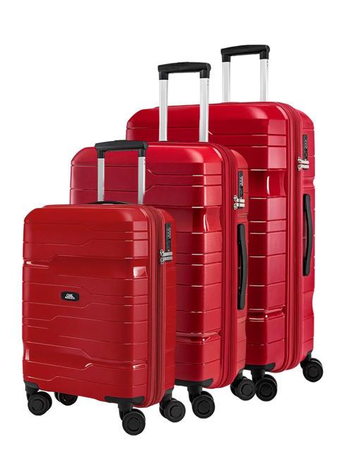 CIAK RONCATO DISCOVERY Set de 3 carros: cabina+mediano+grande rojo - Set Trolley