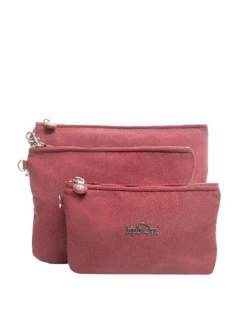 KIPLING IAKA L WRISTLET Bolso de mano Trio con puño brillo carmín - Bolsos Mujer