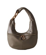 BORBONESE INFINITE Bolso bandolera, en piel. gris arcilla/op - Bolsos Mujer - 1
