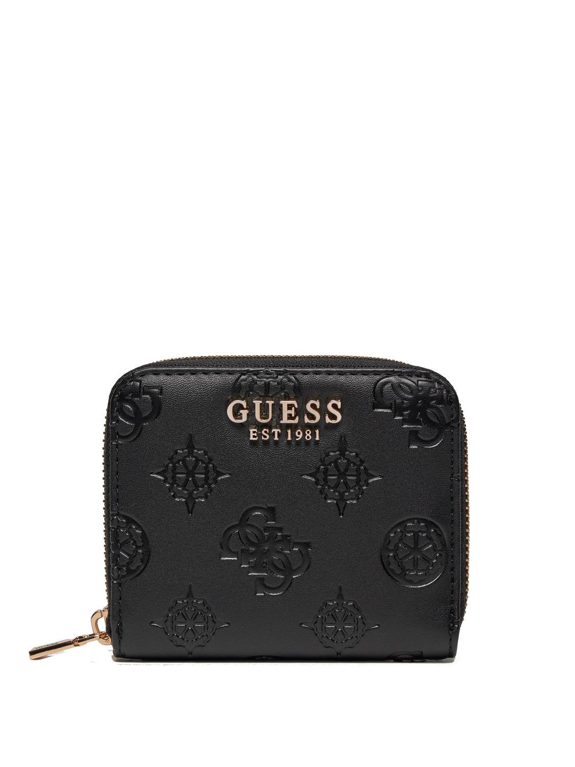 Cartera Pequeña Guess Chocolate Rayas