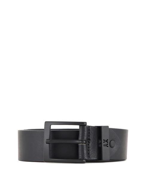 ARMANI EXCHANGE A|X LEATHER Cinturón de cuero negro - Cinturones