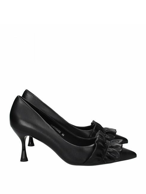 CULT PINK 3952 Salón piel tacón medio negro - Zapatos Mujer