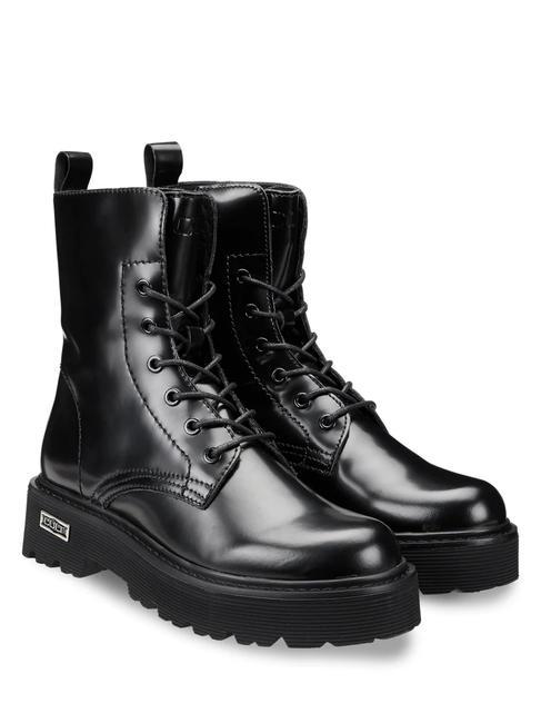 CULT SLASH Botas militares de cuero negro - Zapatos Mujer