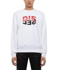 DIESEL S-GIRK Sudadera de algodón con cuello redondo blanco - Sudaderas - 1