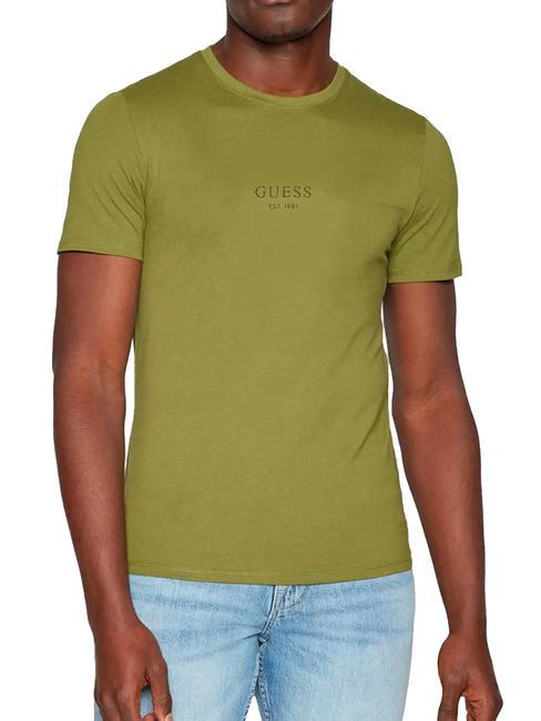 GUESS AIDY Camiseta escrita en el mismo color piedra verde - camiseta