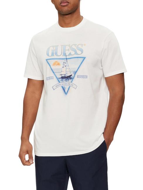 GUESS YACHT CLUB Camiseta de algodón sal blanca - camiseta