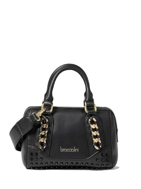 BRACCIALINI ROCK Mini bolso baúl con bandolera negro - Bolsos Mujer