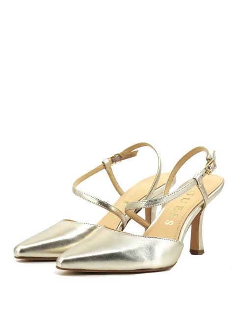 GUESS SHAPLY  Sandalias escote de piel platino - Zapatos Mujer