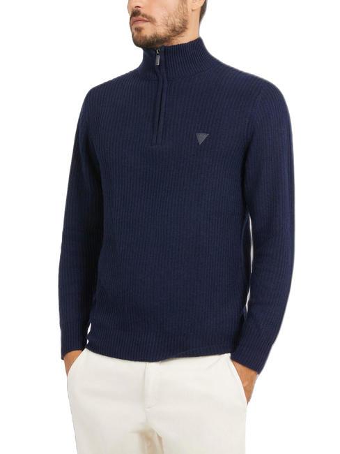 GUESS ARIC Jersey de mezcla de lana con cuello alto smartblue - Suéteres de los hombres