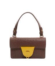 COCCINELLE NICO OSTRICH Minibolso de piel estampado algarroba - Bolsos Mujer - 1