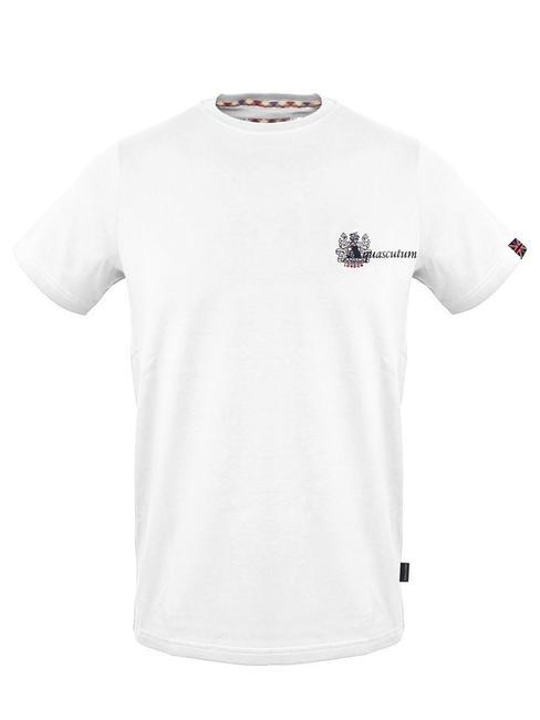 AQUASCUTUM STEMMA LOGO Camiseta de algodón blanco - camiseta