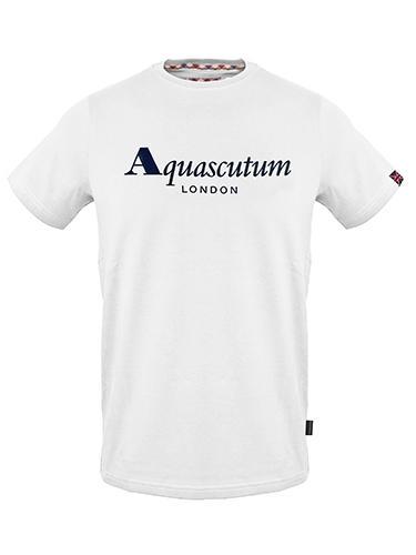 AQUASCUTUM MAXI LOGO Camiseta de algodón blanco - camiseta