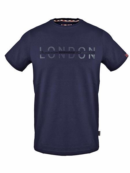 AQUASCUTUM LONDON Camiseta de algodón Armada - camiseta