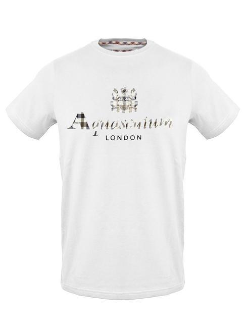 AQUASCUTUM MAXI LOGO PRINT Camiseta de algodón blanco - camiseta