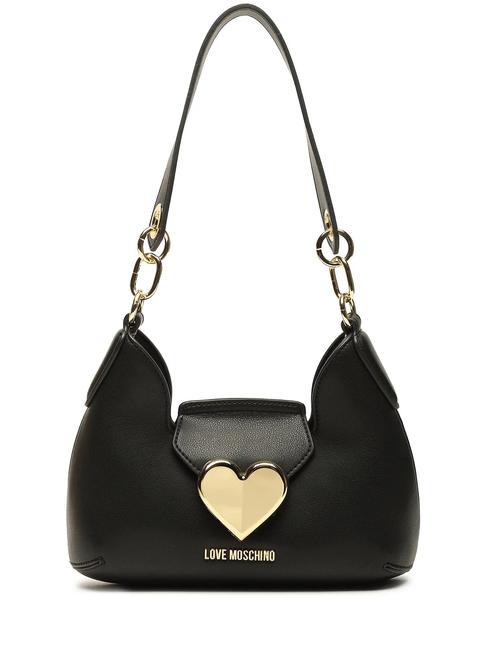 LOVE MOSCHINO GOLD HEART Bolsa de hombro negro - Bolsos Mujer