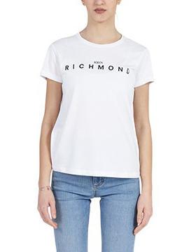 JOHN RICHMOND MARTIS Camiseta de algodón blanco/negro - camiseta