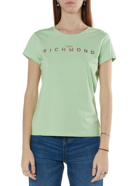 JOHN RICHMOND MARTIS Camiseta de algodón salvia/rosa - camiseta