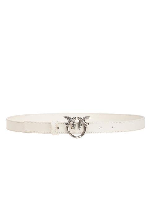 PINKO LOVE BERRY Cinturón de cuero blanco seda-plata vieja - Cinturones