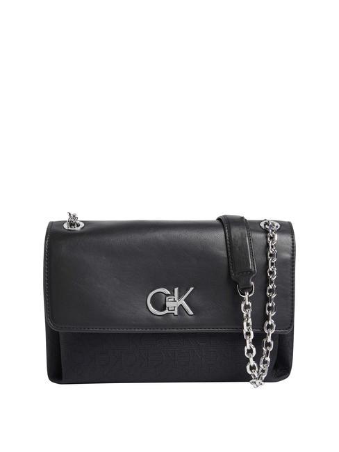CALVIN KLEIN RE-LOCK Convertible Bolso de hombro/bandolera negro y negro - Bolsos Mujer