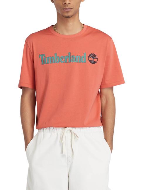 TIMBERLAND KENNEBEC RIVER LINEAR LOGO Camiseta de algodón Aplicación Siena quemada - camiseta