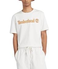 TIMBERLAND KENNEBEC RIVER LINEAR LOGO Camiseta de algod&oacute;n blanco de la vendimia - camiseta - 1