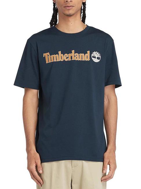 TIMBERLAND KENNEBEC RIVER LINEAR LOGO Camiseta de algodón zafiro oscuro - camiseta