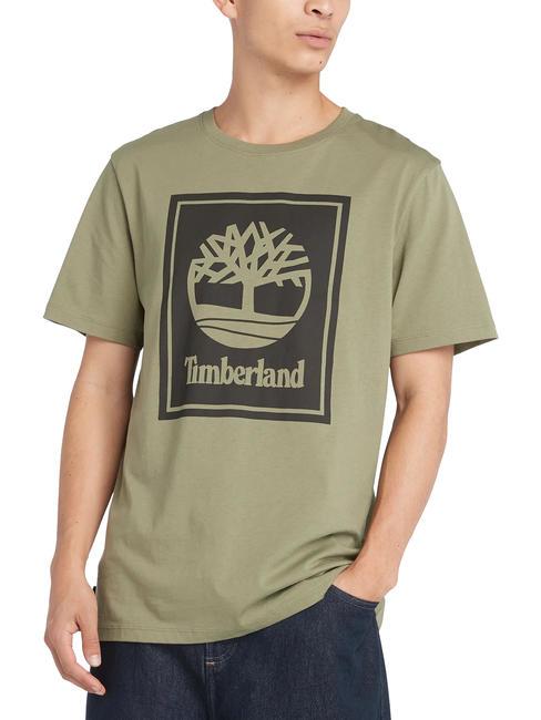TIMBERLAND STACK LOGO Camiseta de algodón Cassel tierra/negro - camiseta