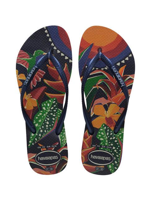 HAVAIANAS  Chanclas TROPICALES DELGADAS NAVY / Azul / azul marino - Zapatos Mujer