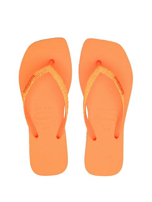 HAVAIANAS SQUARE GLITTER NEON Chancletas beis / naranja - Zapatos Mujer