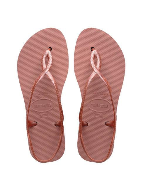 HAVAIANAS LUNA FLATFORM Sandalia tipo chancla con plataforma plana CROCO / ROSA - Zapatos Mujer