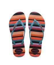 HAVAIANAS SLIM PATCHWORK Chancletas beige paja/azul - Zapatos Mujer - 1