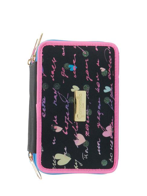 CAMOMILLA DREAMS&FLOWERS Estuche escolar 3 cremalleras con kit escolar negro - Estuches y Accesorios