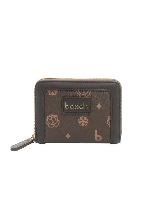 BRACCIALINI MONOGRAM Cartera pequeña con cremallera marrón - Carteras Mujer
