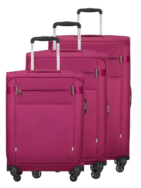 SAMSONITE SET CITYBEAT  Equipaje de mano + mediano + grande rosa violeta - Set Trolley