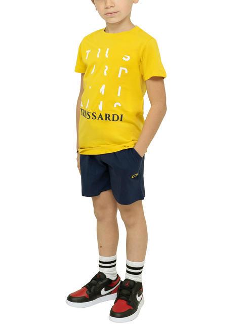 TRUSSARDI VIOLA Conjunto camiseta algodón y bermudas amarillo/ind - Chándales para niños