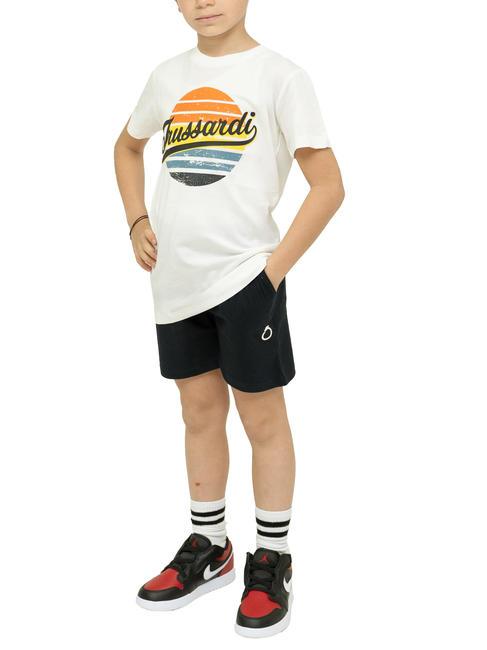 TRUSSARDI TOMASI Conjunto camiseta algodón y bermudas blanquecino - Chándales para niños