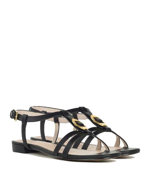 COCCINELLE CHARA SMOOTH Sandalias planas de piel negro - Zapatos Mujer