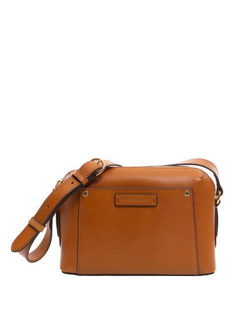 THE BRIDGE CECILIA Bolso bandolera en piel Cognac / Oro - Bolsos Mujer