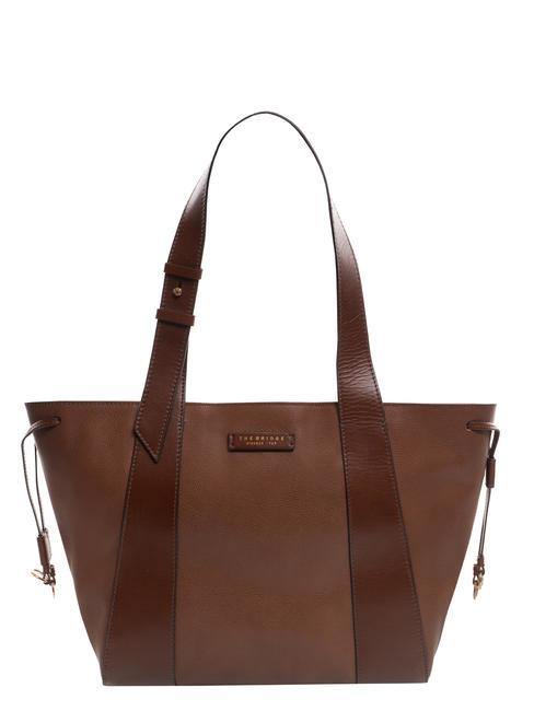 THE BRIDGE CARLOTTA Bolso shopping de piel al hombro BROWN - Bolsos Mujer