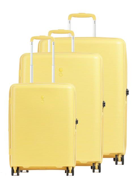 ECHOLAC FORZA Set de 3 carros extensibles: cabina+mediano+grande amarillo - Set Trolley