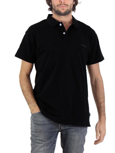 ASPESI BASIC Polo elástico de manga corta negro - camisa polo