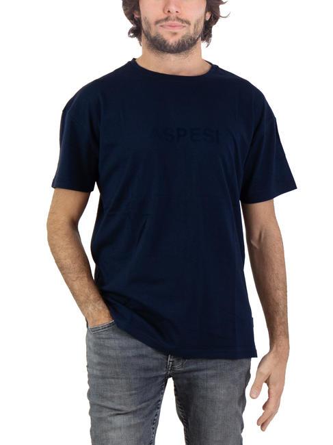 ASPESI BASIC FLOCK Camiseta de algodón con logo Armada - camiseta